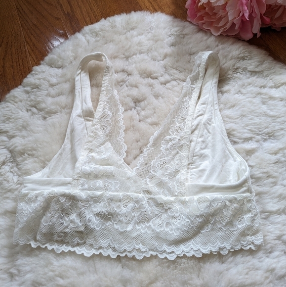 Free PEOPLE intimately essential longline bralette bra ivory xs - Picture 8 of 9